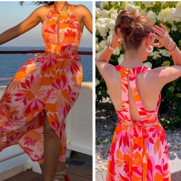 Abel The Label Maxi Dress Women’s Small Anthropologie Floral Slit Rumi B24 - Picture 12 of 12